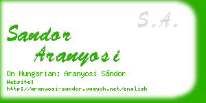 sandor aranyosi business card